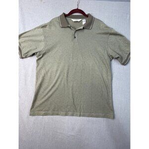 KnightsBridge Men's Large Brown Geometric Pattern Casual Polo Shirt Tops USED